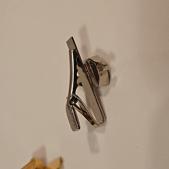 Vintage Silver & Gold Finish Gas Lamp Tie Clips - Picture 7 of 12